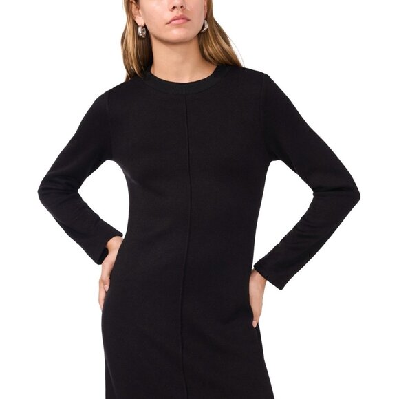 Vince Camuto Women's Knit Midi Sweater Dress Black Size L MSRP $99 - Picture 2 of 3